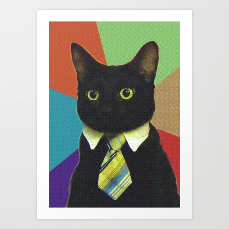 Cat Meme Art Print By Mefo Desing Society6