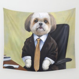 Shih Tzu Business Man | Funny Office Dog Wall Tapestry