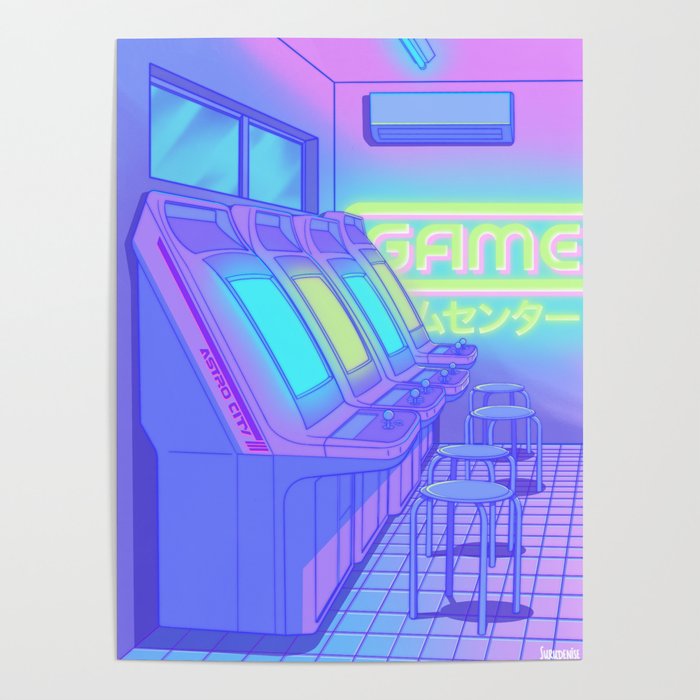 Midnight Arcade Poster by SURUDENISE | Society6