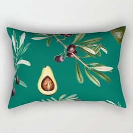 Olives,figs, avocado, Mediterranean art Rectangular Pillow