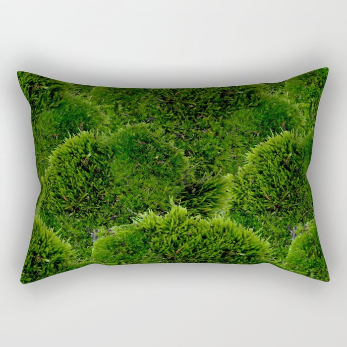 Moss - Green Luscious Mossy Texture - Full on Natural Moss Mounds- Earthy Greens -Turning Moss Green Rectangular Pillow