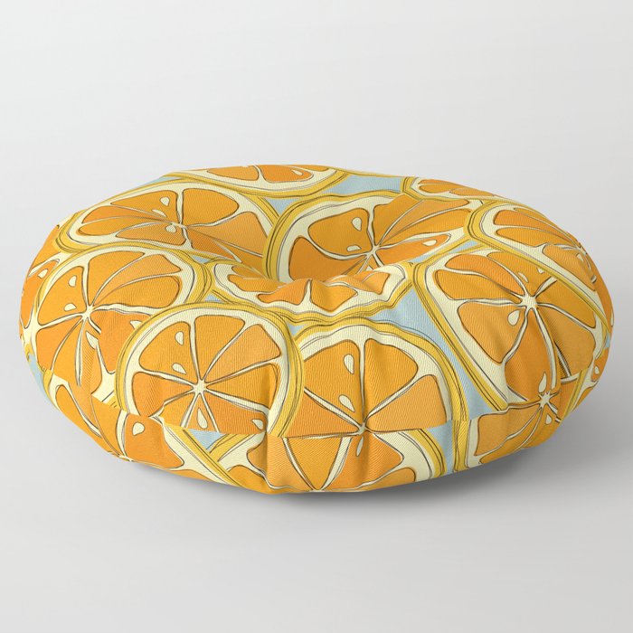 Fresh Summer Orange Slices Floor Pillow