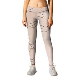 Factions & Traits Leggings | Drawing, Faces, Blushposter, Linedrawing, Blush, Minimalist, Minimal, Peach, Lineart, Female 
