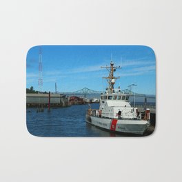 US Coast Guard On Columbia River Bath Mat | Coastguard, Wallart, Columbiariver, Riverwater, Astoria, Bridge, Christianeschulze, Apparel, Oregon, Color 