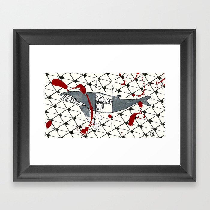 Whale inside and out Framed Art Print