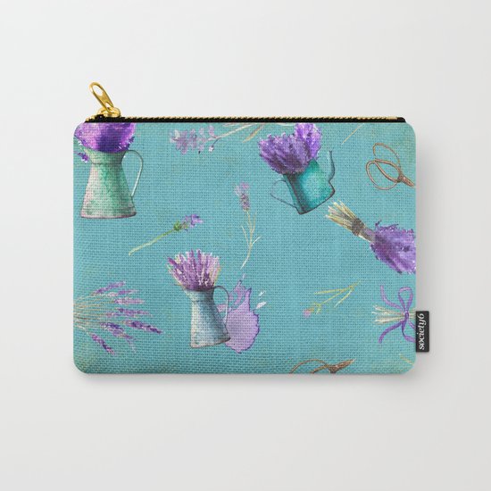 Summer Flower Provence- Lavender Flowers pattern #Society6 Carry-All Pouch