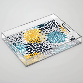 Modern Teal, Yellow and Blue Acrylic Tray