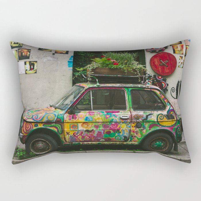 Funky Car | Maluch in Krakow, Poland | City Travel Photography Rectangular Pillow