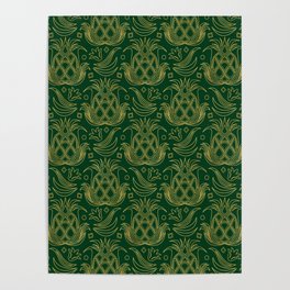 Luxe Pineapple // Emerald Green Poster