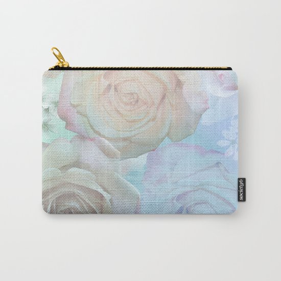 Romantic roses and tiny flowers in pastels Carry-All Pouch