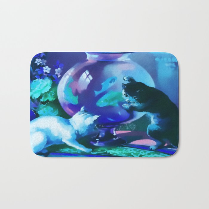 Kittens with Goldfishes Bath Mat