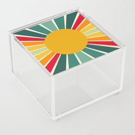Colorful Vintage Sunshine, Retro Style 12 Big Sun Acrylic Box