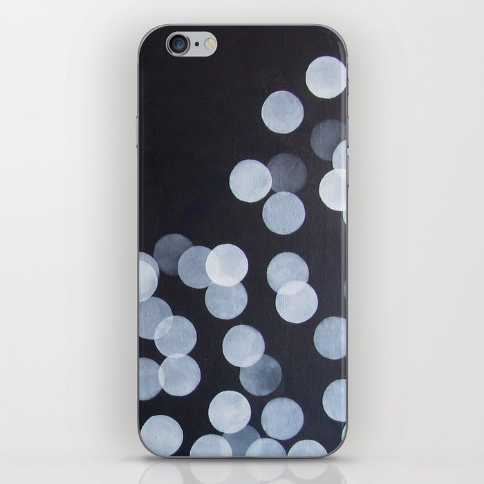 No. 44 - Print of Bokeh Inspired Black and White Modern Abstract Painting iPhone Skin
