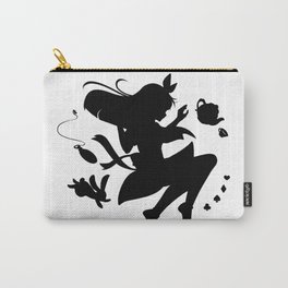 Alice in wonderland falling silhouette (black) Carry-All Pouch
