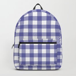 Periwinkle Plaid (pantone very peri/white) Backpack