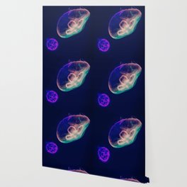 Jellyfish Colored Paint by Numbers Wallpaper