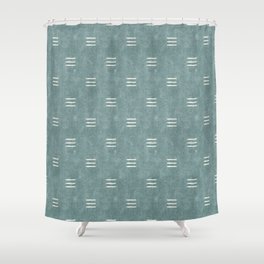 triple dash - dusty blue Shower Curtain