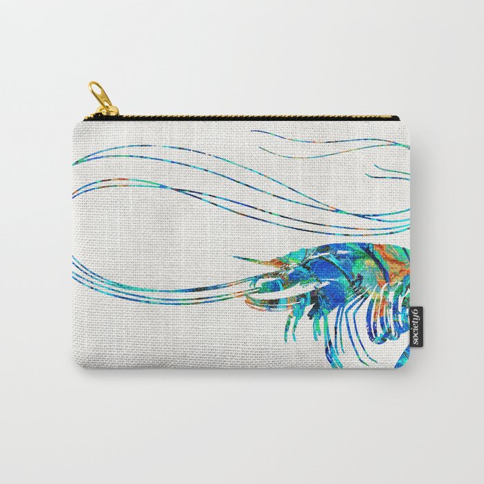 Blue Shrimp Art by Sharon Cummings Carry-All Pouch