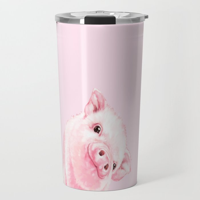 Sneaky Baby Pink Pig Travel Mug