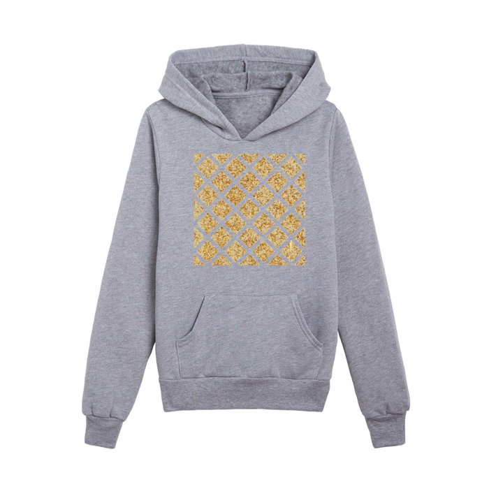 Honeycomb Gold Glitter Boho Popular Collection Kids Pullover Hoodie