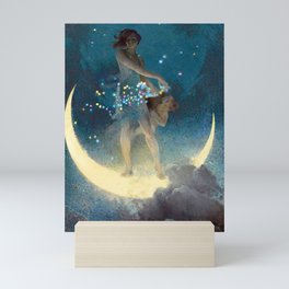 La luna, Spring Scattering Colored Stars constellation landscape painting by Edwin Blashfield Mini Art Print