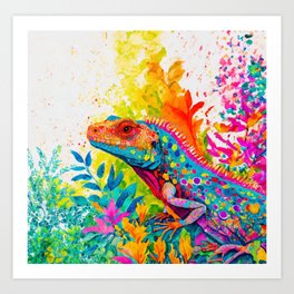 Iguana Water Color Art Print