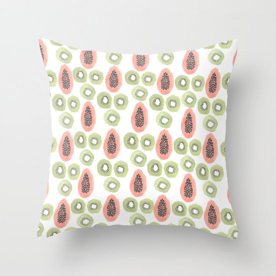 Kiwi and Papaya Throw Pillow
