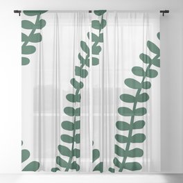 Minimal plant leaves 3 Sheer Curtain