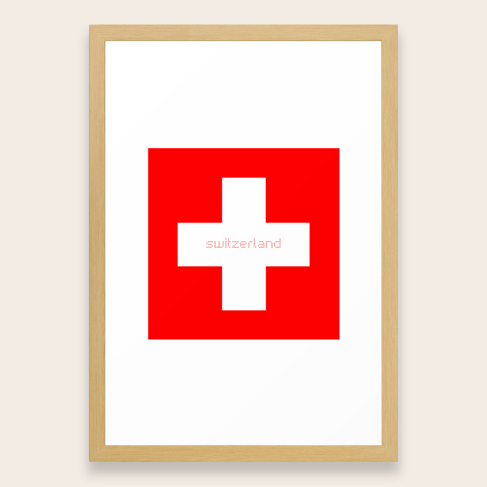 Swiss Cross Swiss Flag Framed Art Print By Missbeli Society6