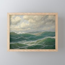 Vintage Ocean Oil Painting by Max Jensen Framed Mini Art Print
