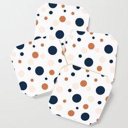 Blue, orange and ivory circles patterns Coaster