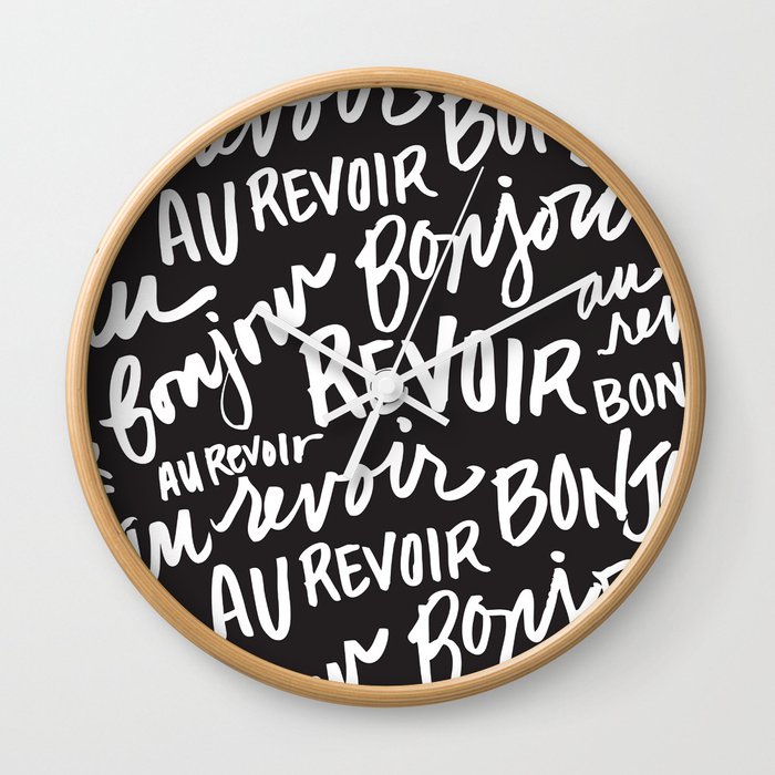 Bonjour Au Revoir Wall Clock