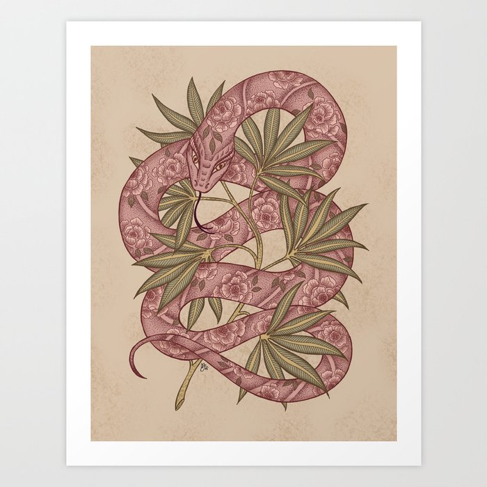 The snake Art Print by Marica Zottino | Society6