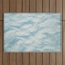 Water ripples and sand in de sea art print - beach coastal blue pattern - nature and travel photography Outdoor Rug