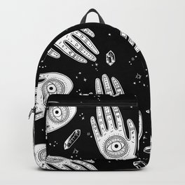 Magic Hands - White on Black Backpack