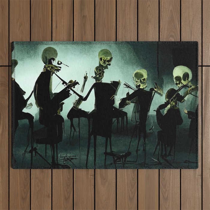 The Skeleton Orchestra Outdoor Rug