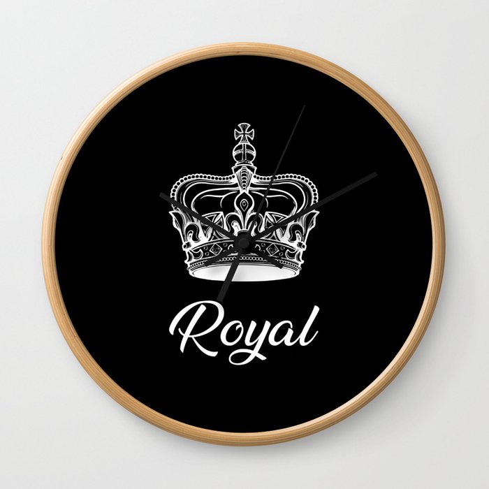 Crown Queen Princess Gold Royal Funny Gift Idea Wall Clock