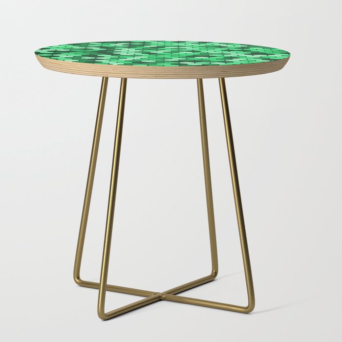 Lime Green & Black Color Hexagon Honeycomb Design Side Table