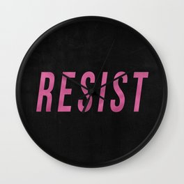 RESIST 3.0 - Pink on Black #resistance Wall Clock