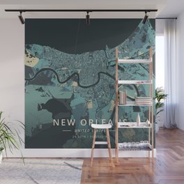 New Orleans, United States - Cream Blue Wall Mural