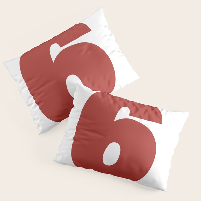 6 (Maroon & White Number) Pillow Sham