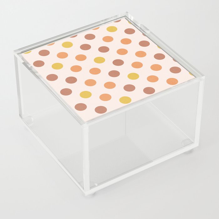 Orange & Brown Retro Spots Acrylic Box