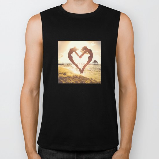 heart beach holiday 5 Biker Tank