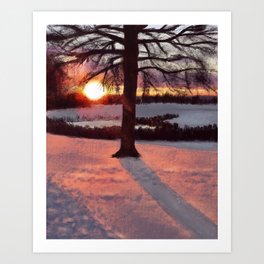 Winter Sunset  Art Print