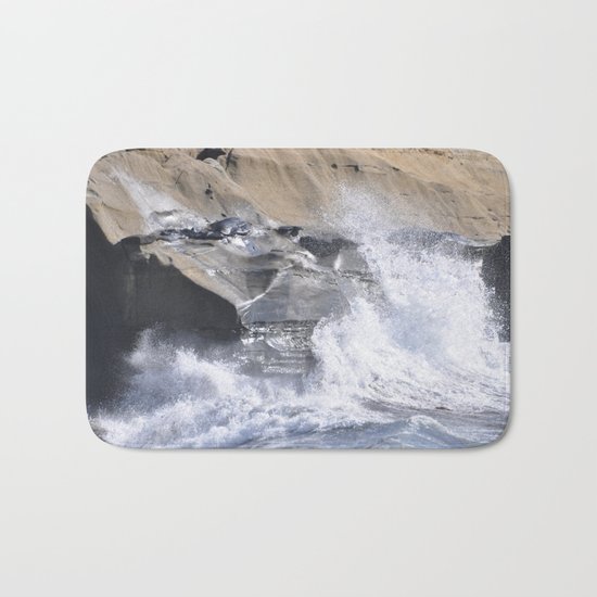 SPLASHING OCEAN WAVE Bath Mat