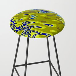 Yellow green and blue geometric pattern Bar Stool