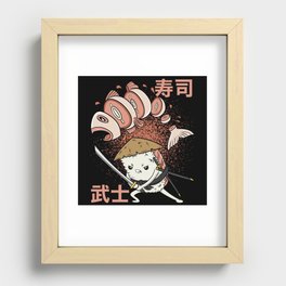 Funny Retro Sushi Samurai Sushi Warrior Ninja Move Recessed Framed Print