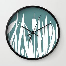 Bush of Swamp Reed on a Lake Wall Clock