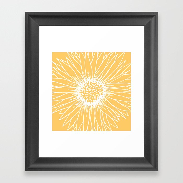 Minimalist Sunflower Framed Art Print