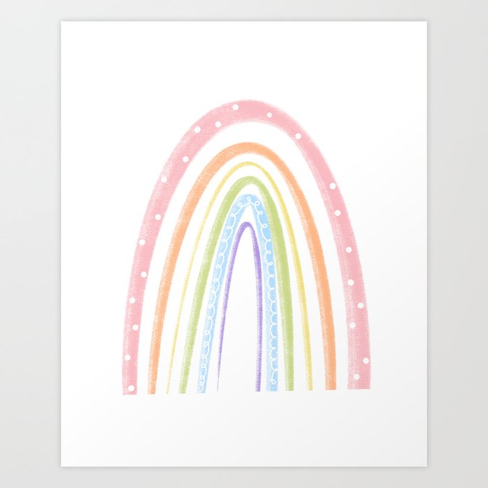 pastel chalk rainbow Art Print